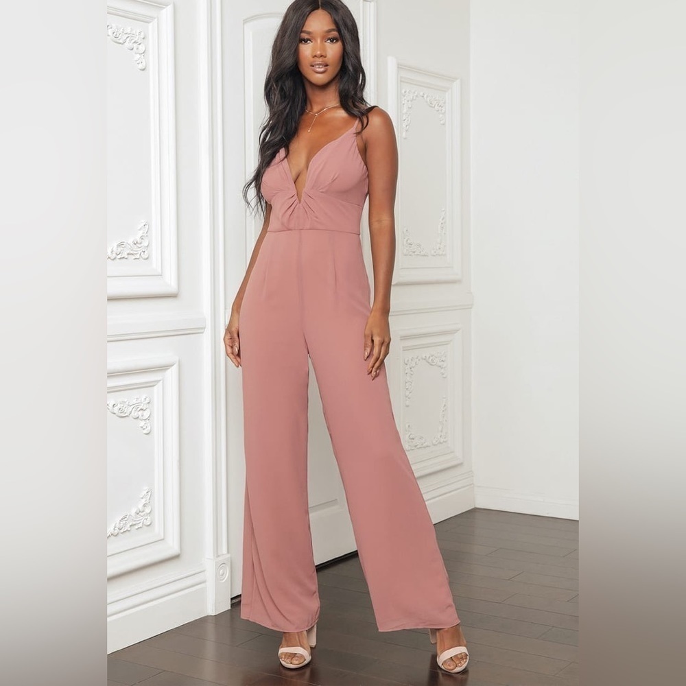 Lulus More then Charming Mauve Wide-Leg Jumpsuit